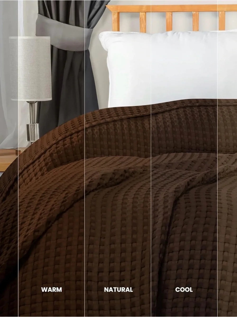Utopia Bedding King Cotton Waffle Weave Blanket - Chocolate Brown
